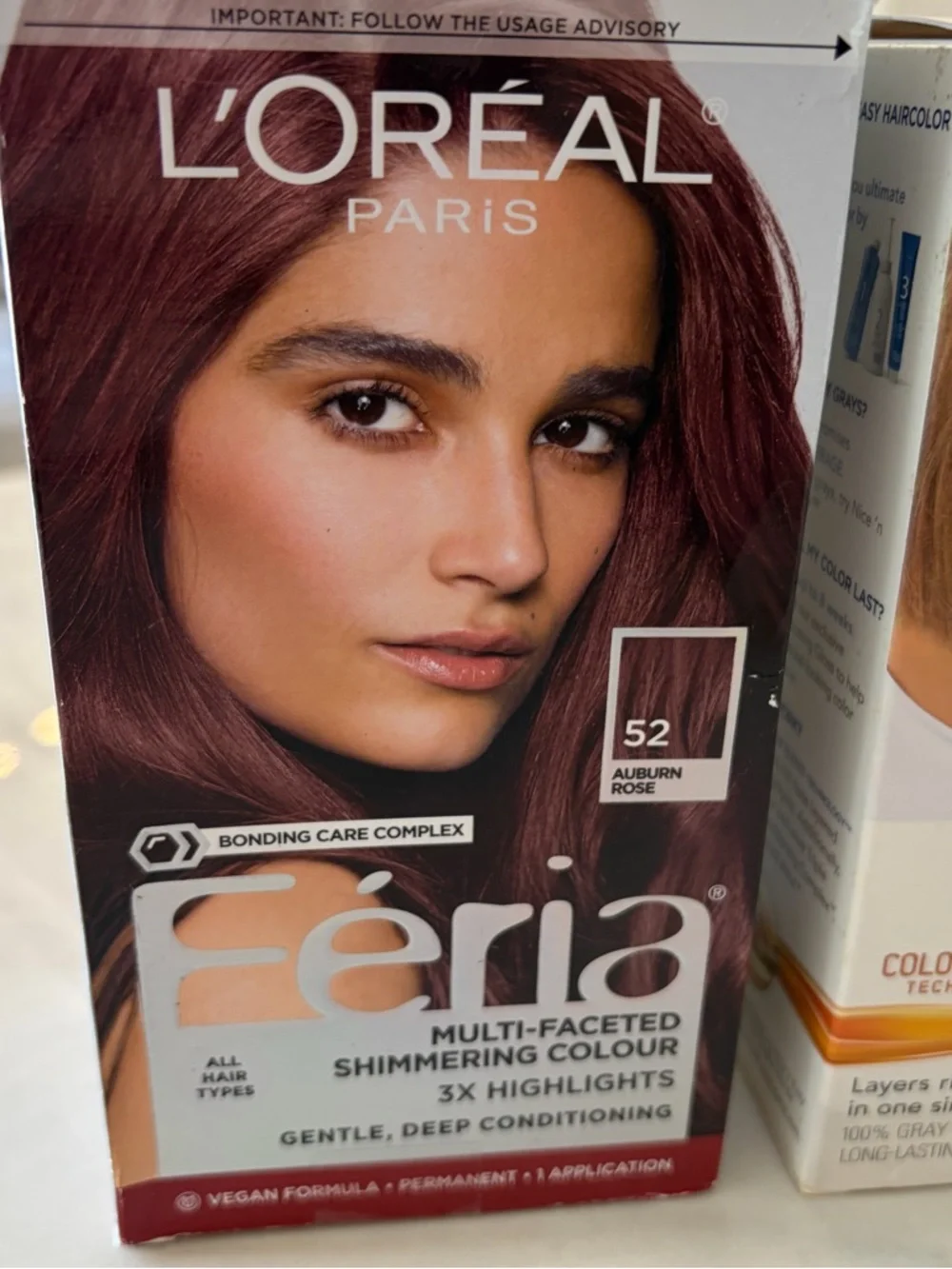 L’Oreal Feria & Clairol Nice & Easy BoxHair Color Deep Conditioner.